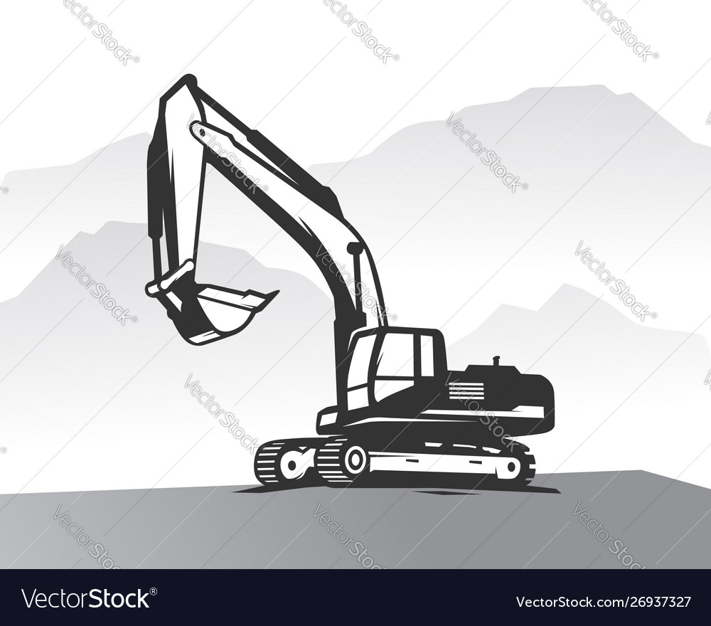 Excavator logo template heavy equipment