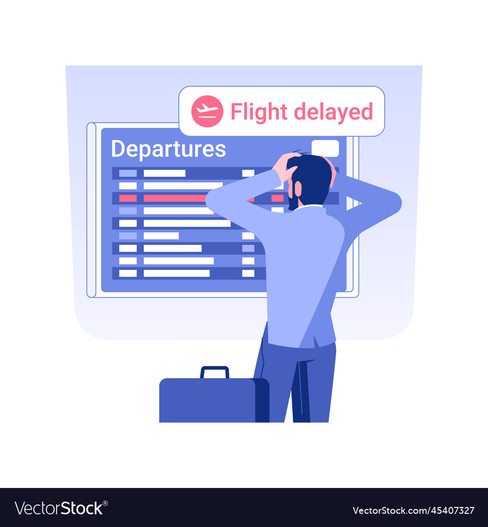 Flight delayed isolated concept Royalty Free Vector Image