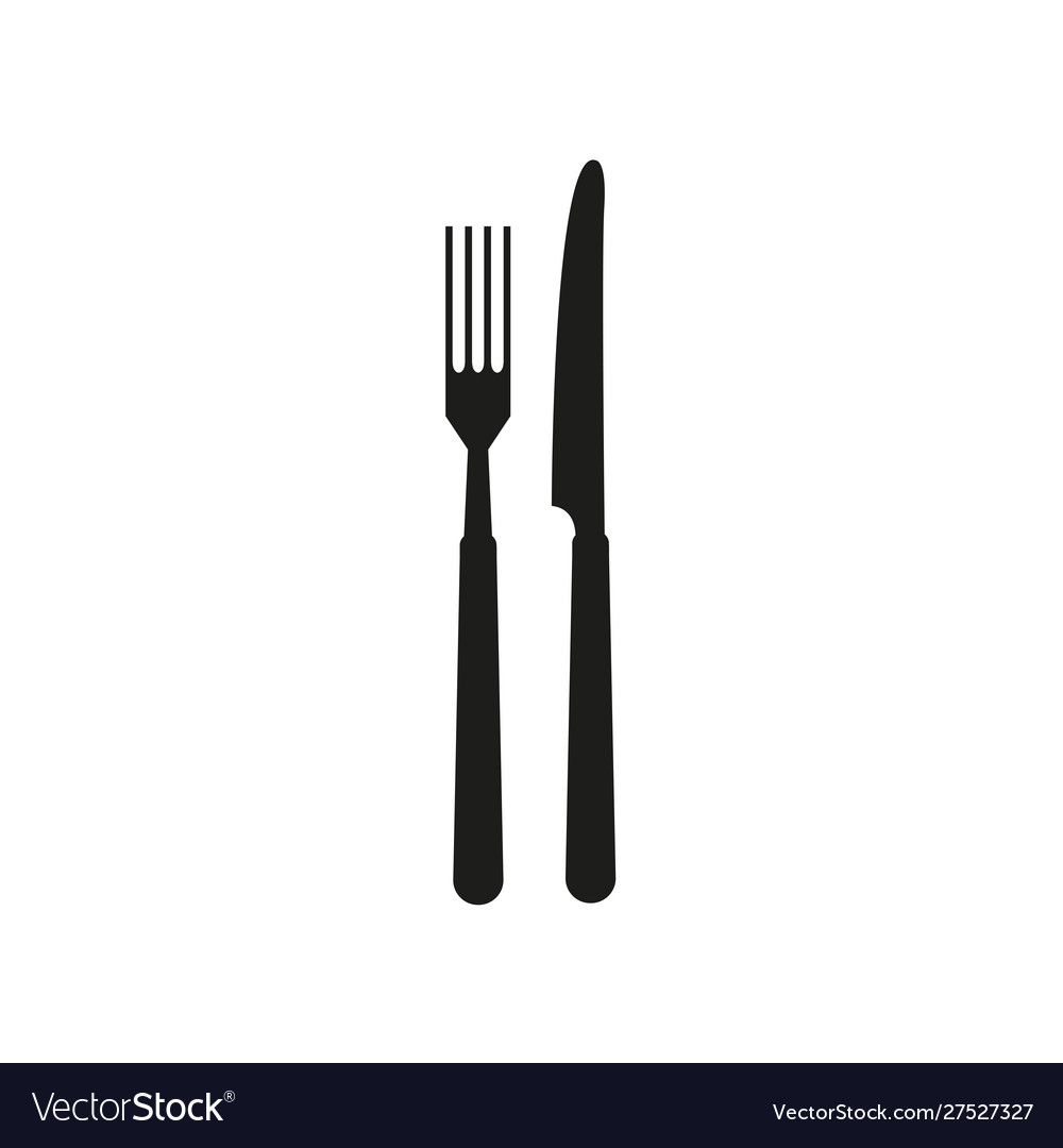 Fork and knife icon simple on white