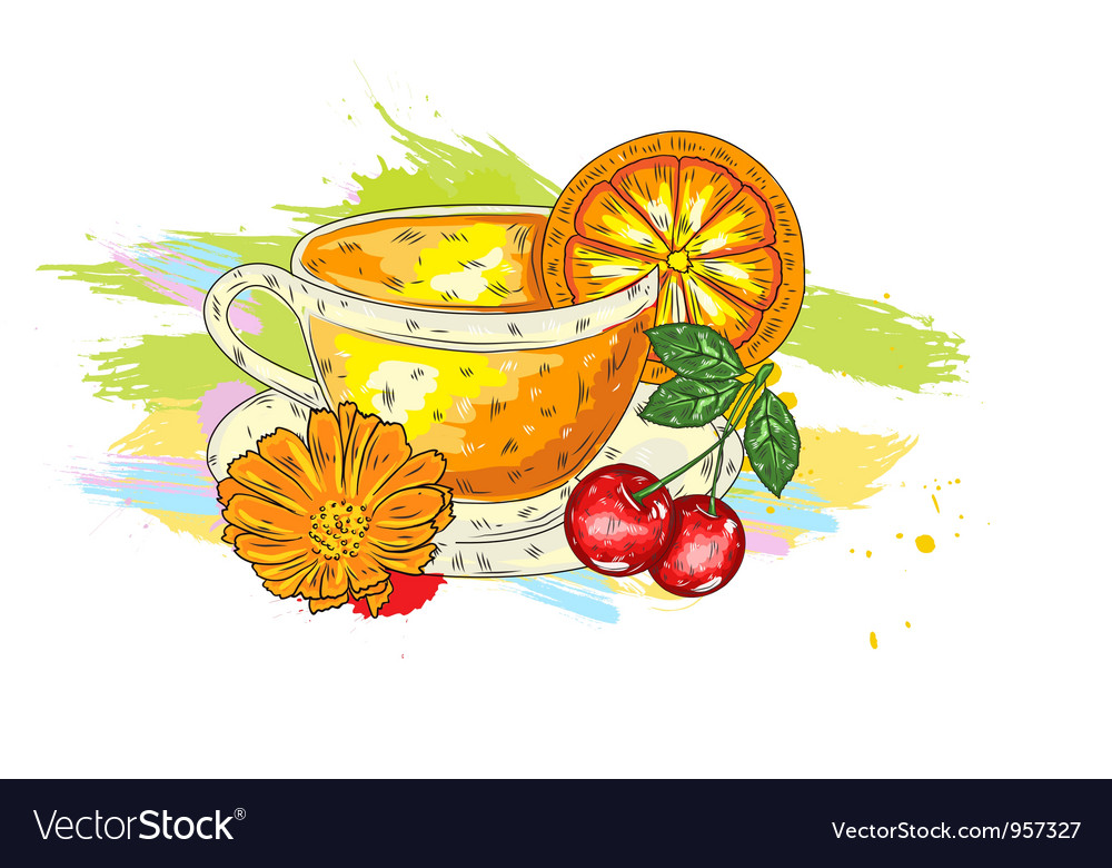 Fruits with colorful splashes