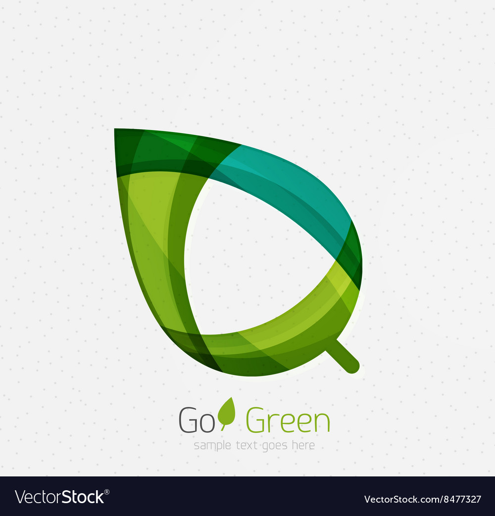 Green concept geometric design eco leaf