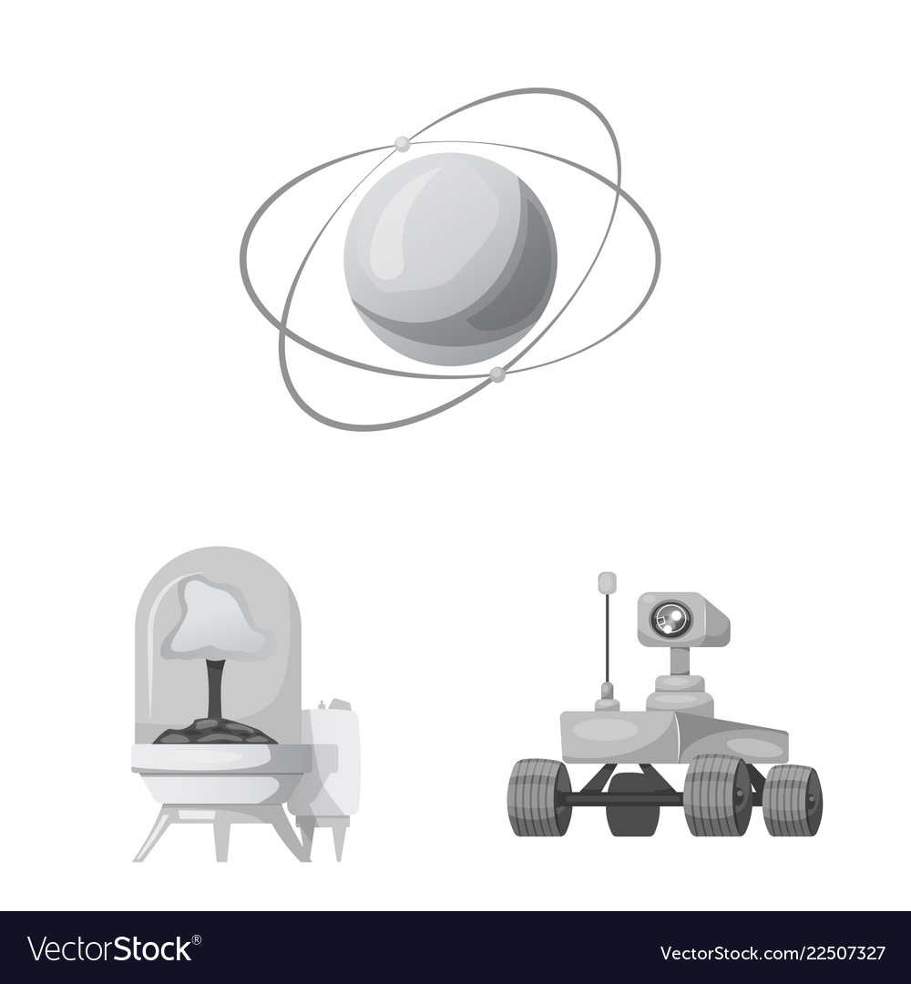Isolated object of mars and space sign set Vector Image Isolated object of mars and space sign set