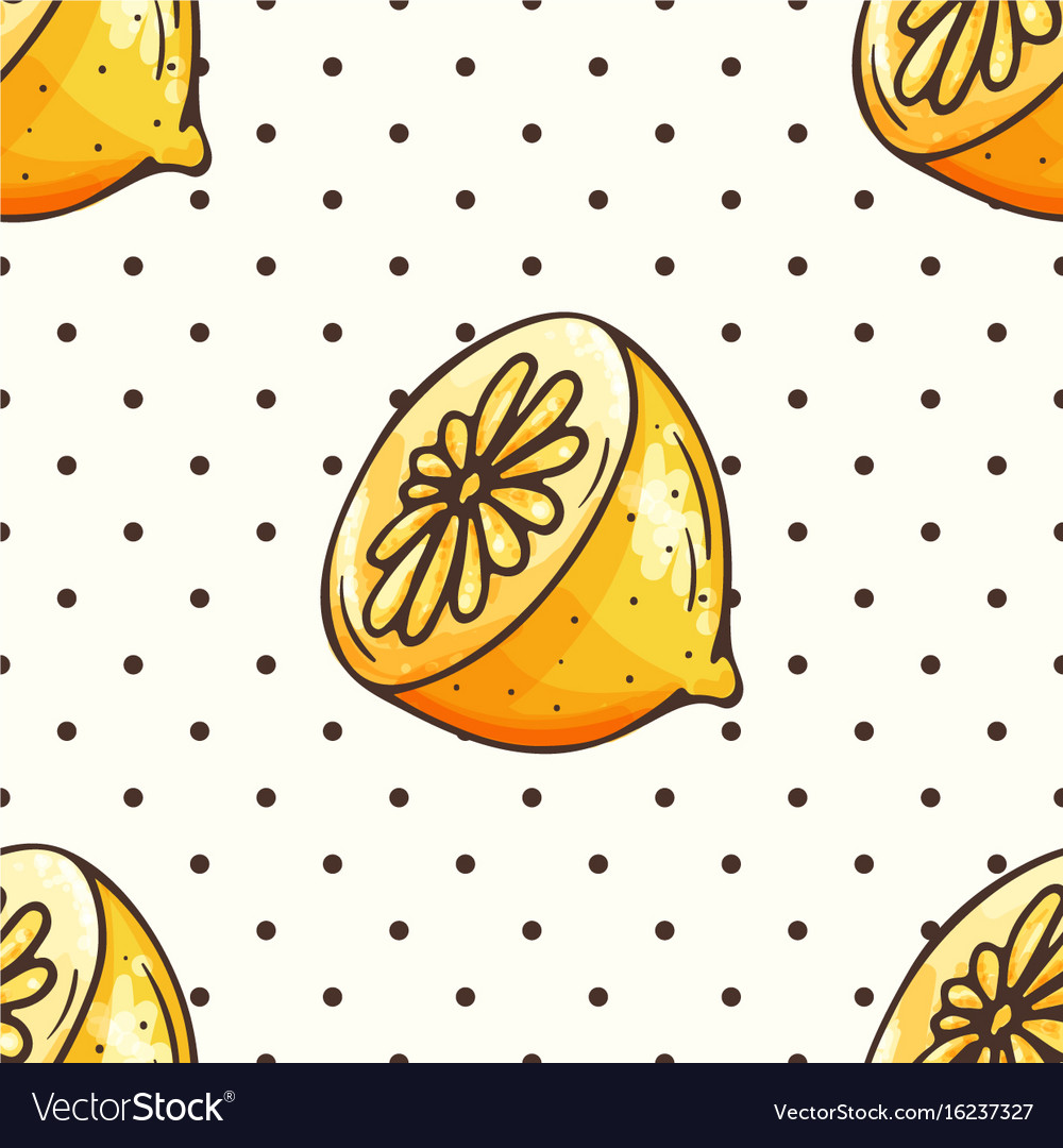 Lemon pattern with polka dots