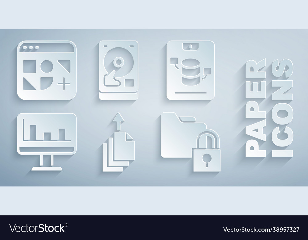 Set data export server web hosting vector image Set data export server web hosting