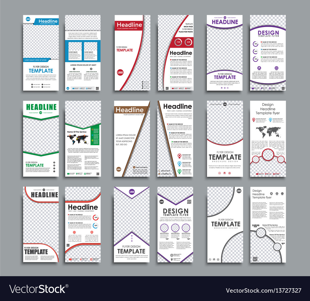 Set White Flyers Format Mm Royalty Free Vector Image