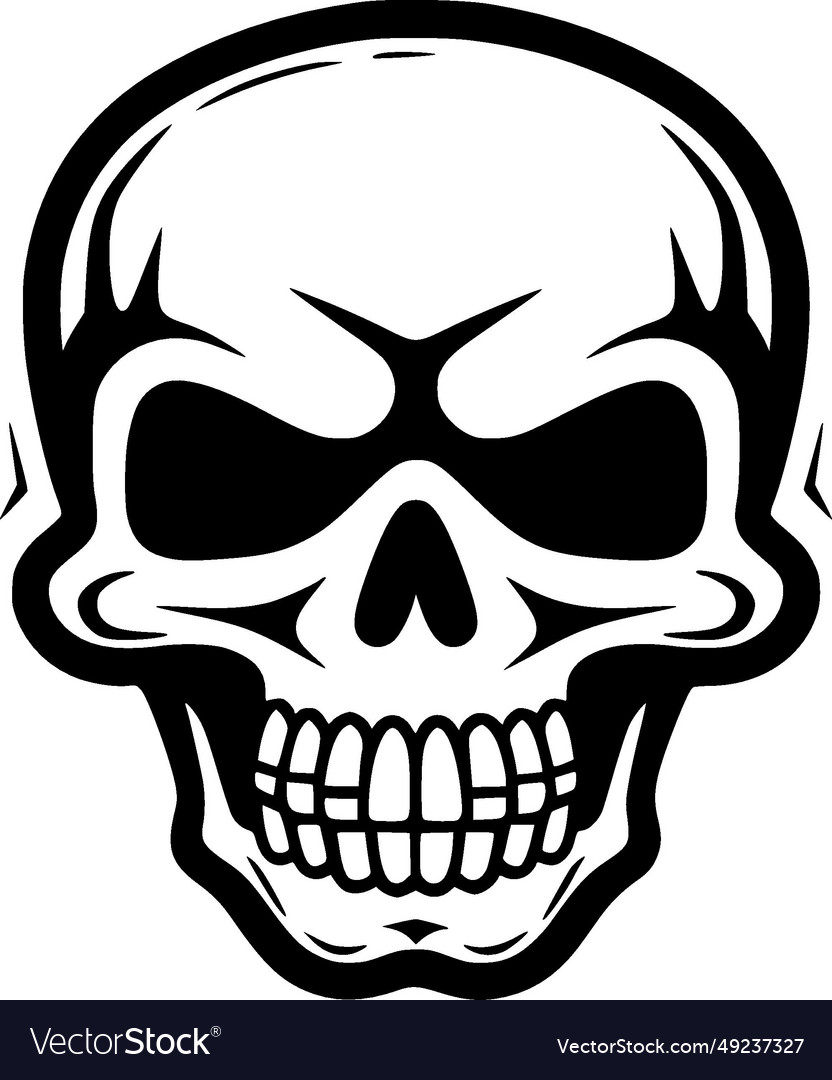 Skull - minimalist and flat logo Royalty Free Vector Image