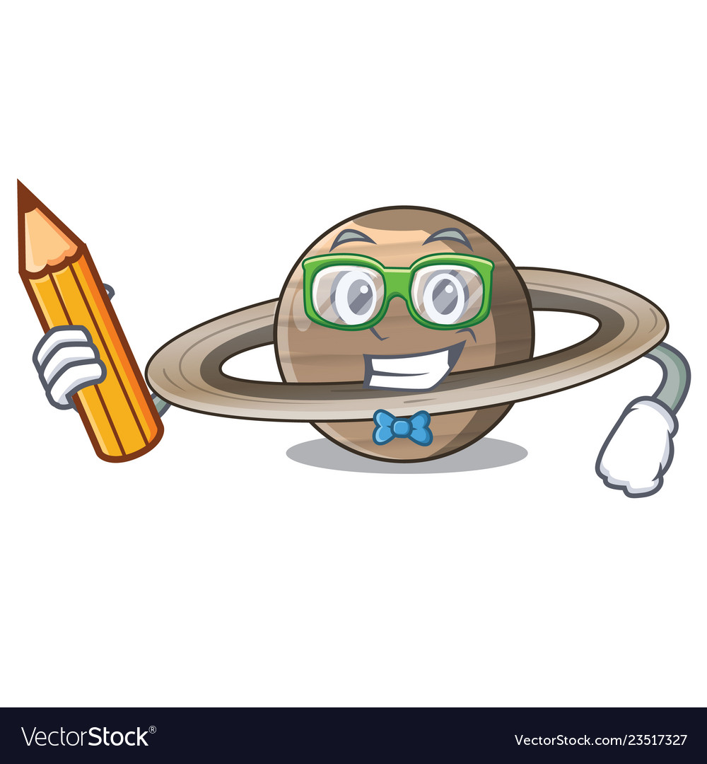 Student image of planet saturn in character Vector Image Student image of planet saturn in character