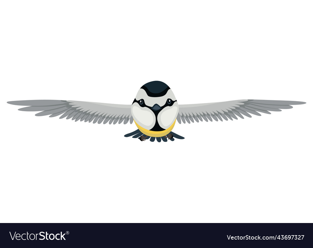 tit-bird-in-flying-position-titmouse-in-cartoon-vector-image