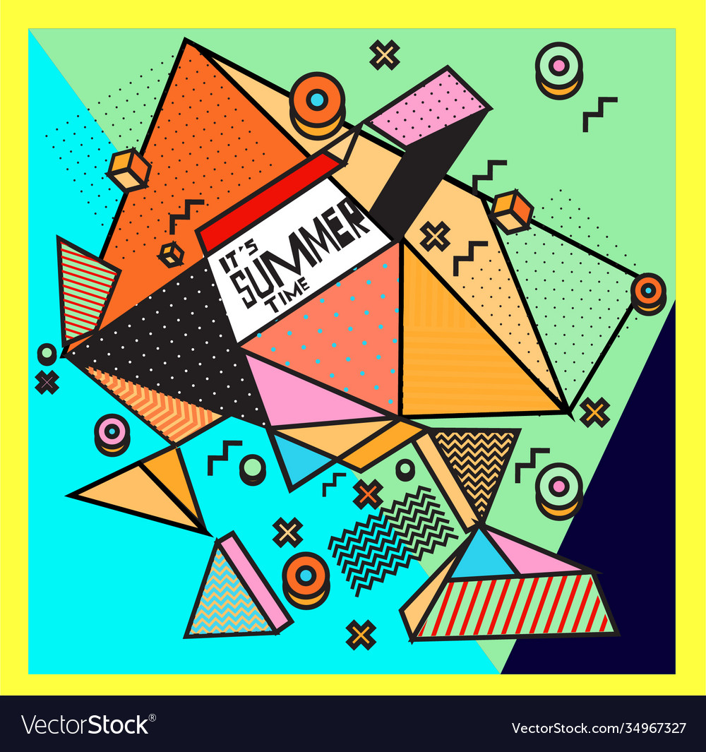 Triangle geometric forms for summer design event vector image Triangle geometric forms for summer design event
