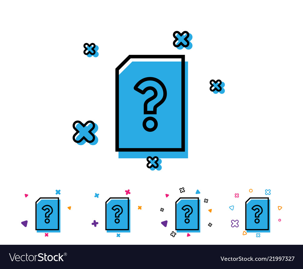 Unknown document line icon file with question