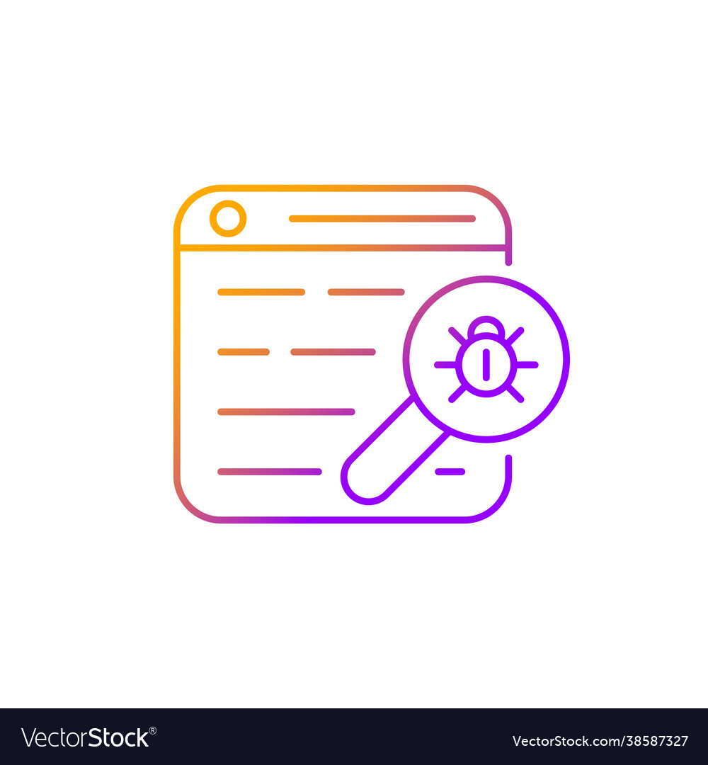 Web bug gradient linear icon vector image Web bug gradient linear icon