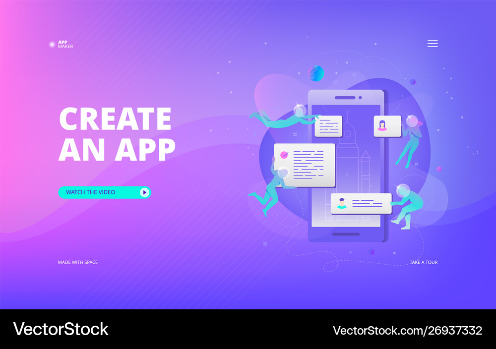 App Development Banner Royalty Free Vector Image