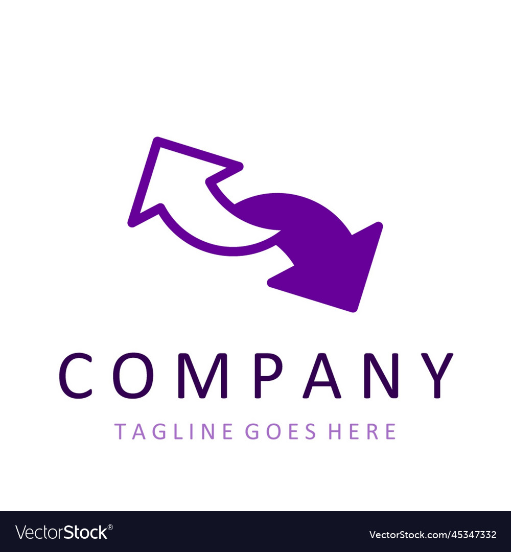 Arrow logo abstract shape logo for company name Vector Image