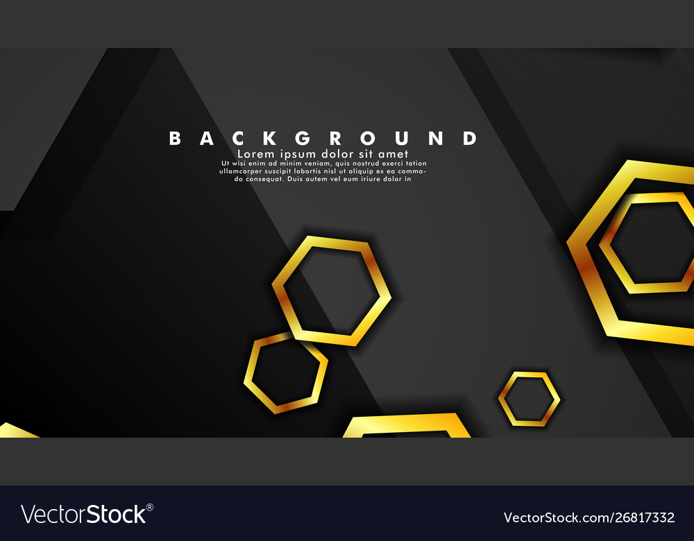 Background design that overlaps with hexagon gold vector image Background design that overlaps with hexagon gold