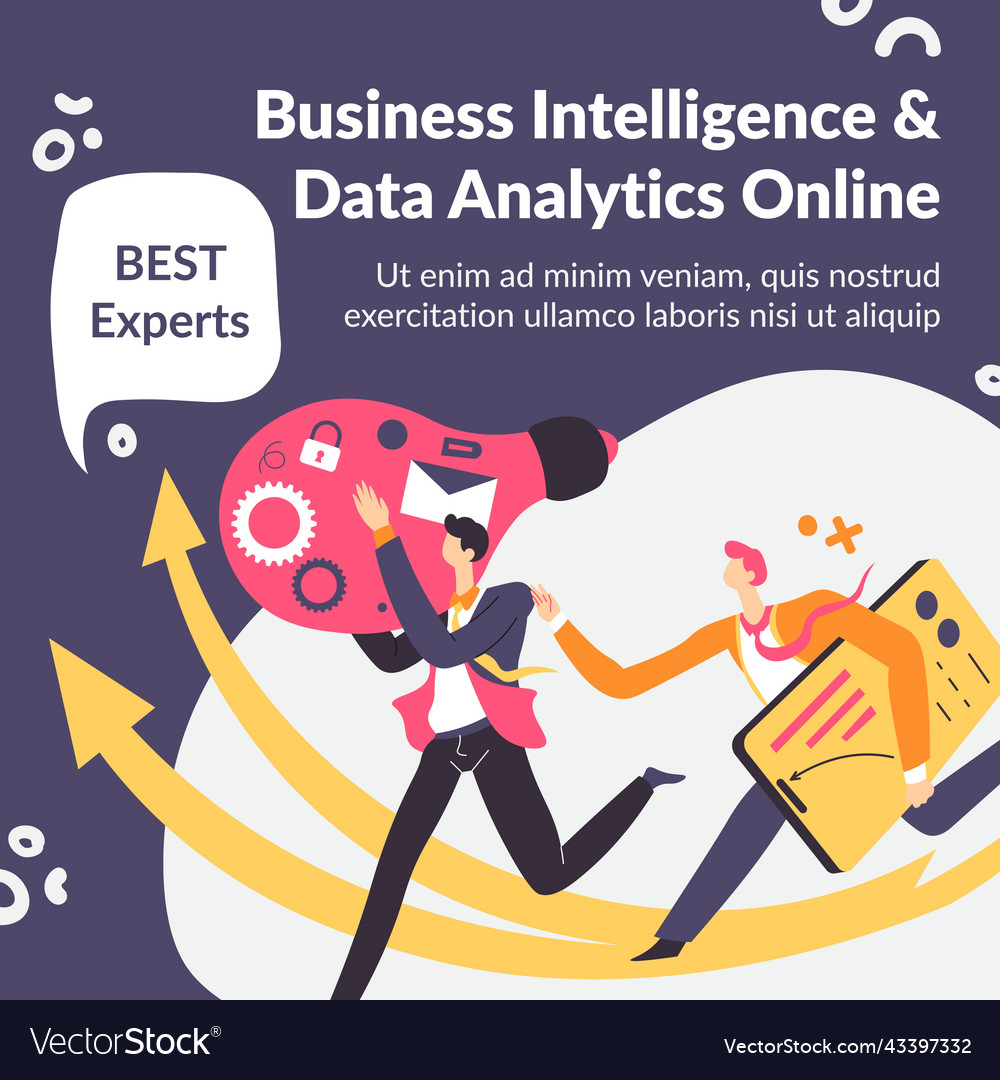 Business intelligence and data analytics online Vector Image