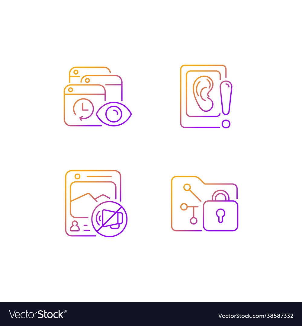 Computer activity monitoring gradient linear vector image Computer activity monitoring gradient linear