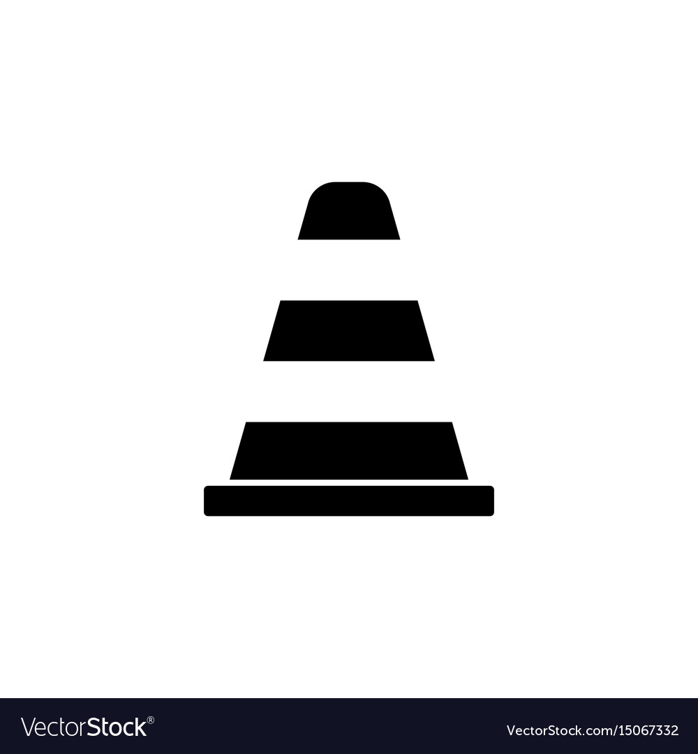Cone solid icon navigation and traffic warning