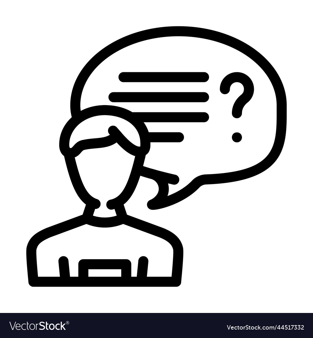 Convversation Customer Testimonial Line Icon Vector Image