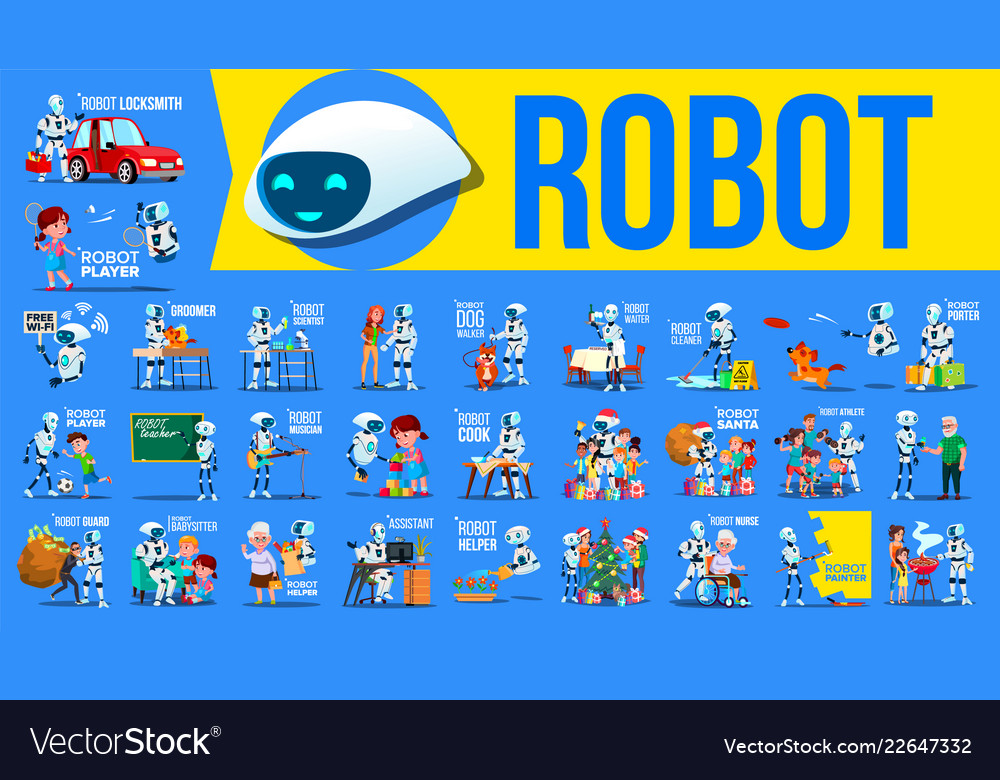 Futuristic Robot Helper Set