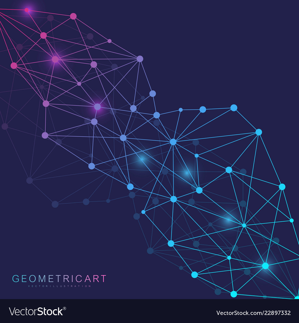Geometric abstract background with connected line vector image Geometric abstract background with connected line