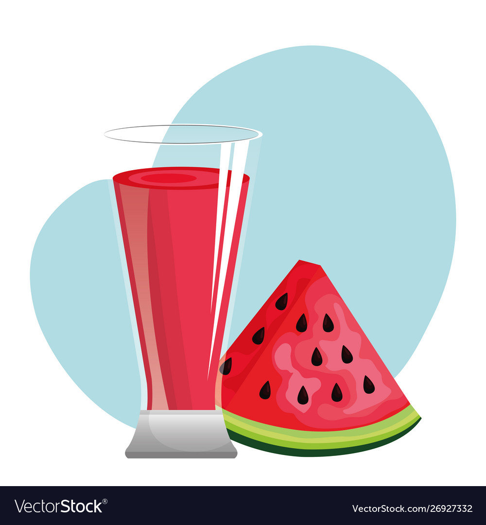 Glass with juice fresh watermelon fruit