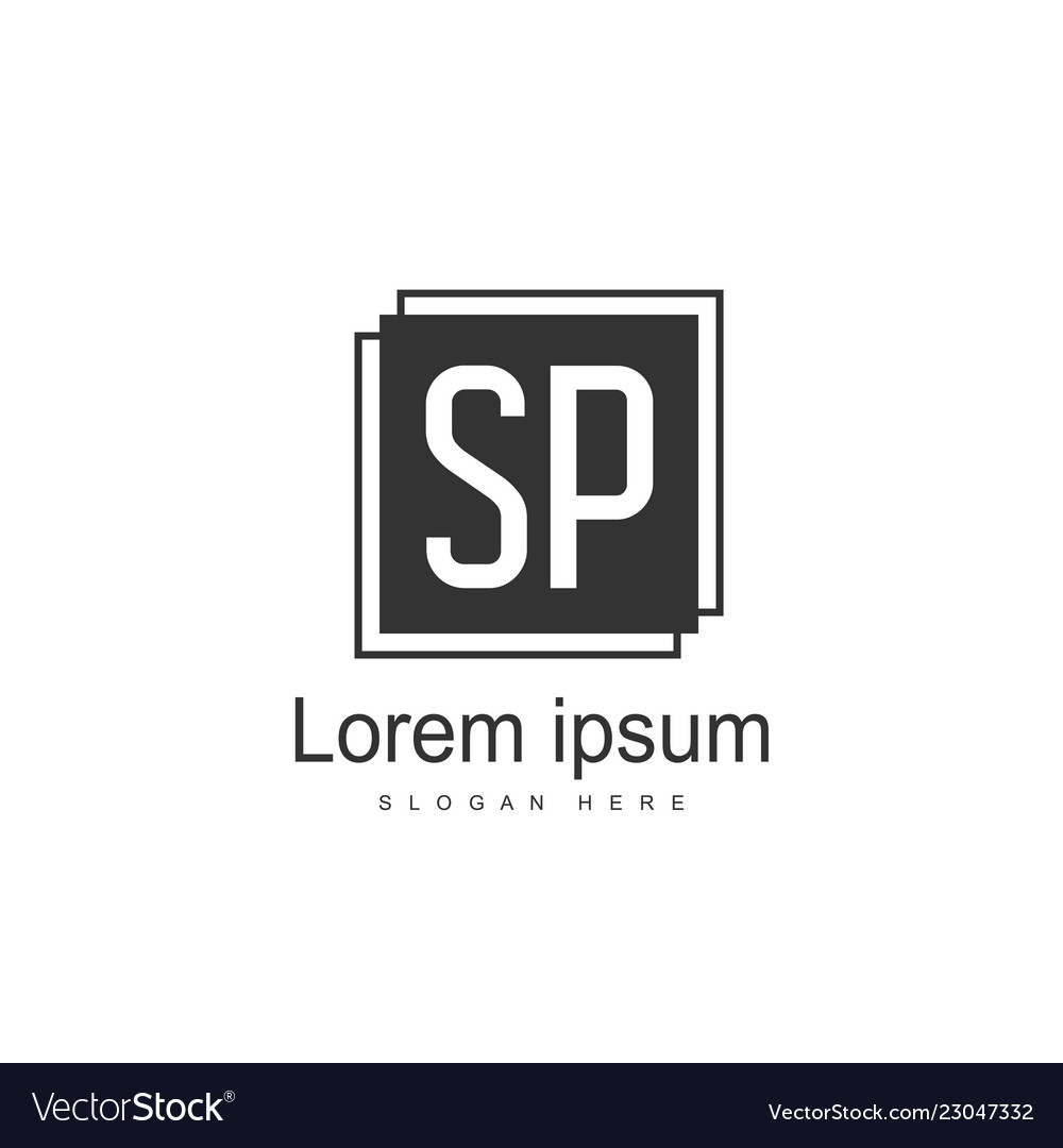 Initial letter sp logo template minimalist Vector Image