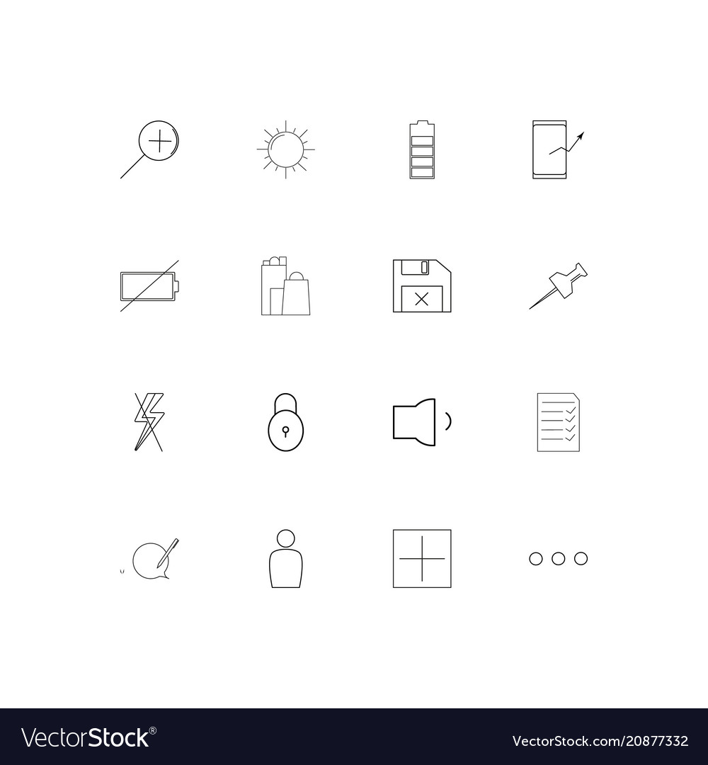 Interface linear thin icons set outlined simple