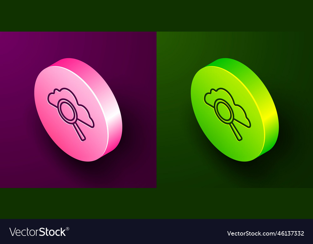 Isometric line search cloud computing icon vector image Isometric line search cloud computing icon