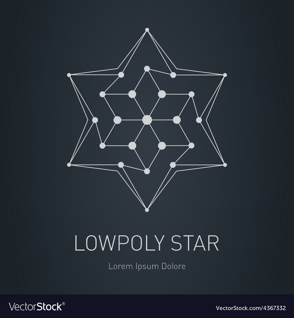 Low-poly star modern stylish logo lowpoly Vector Image