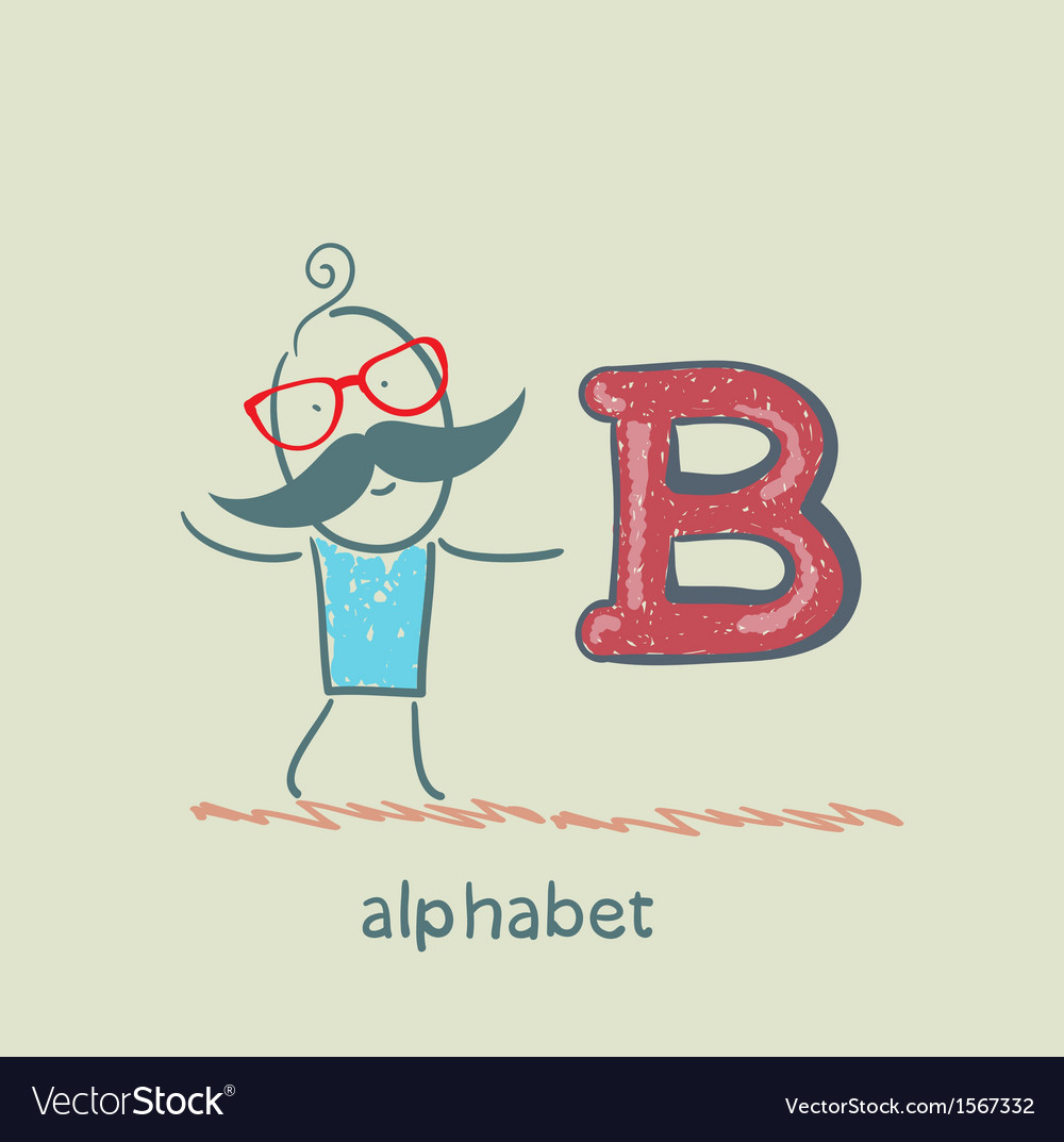 Man standing with a letter of the alphabet