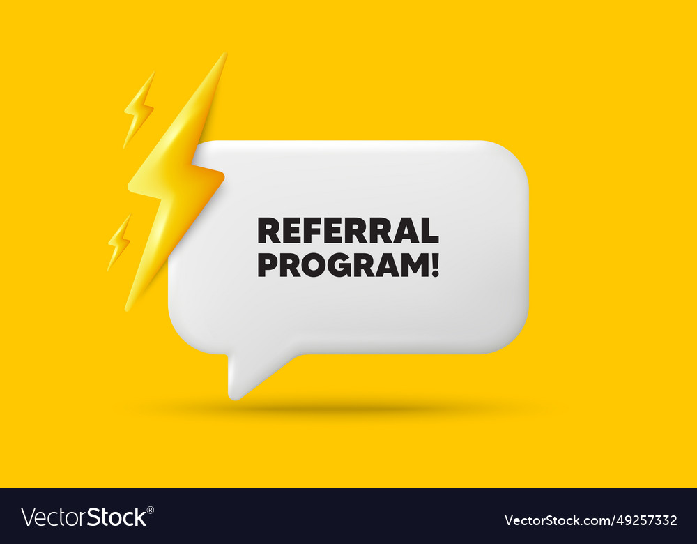 Referral program symbol refer a friend sign 3d Vector Image