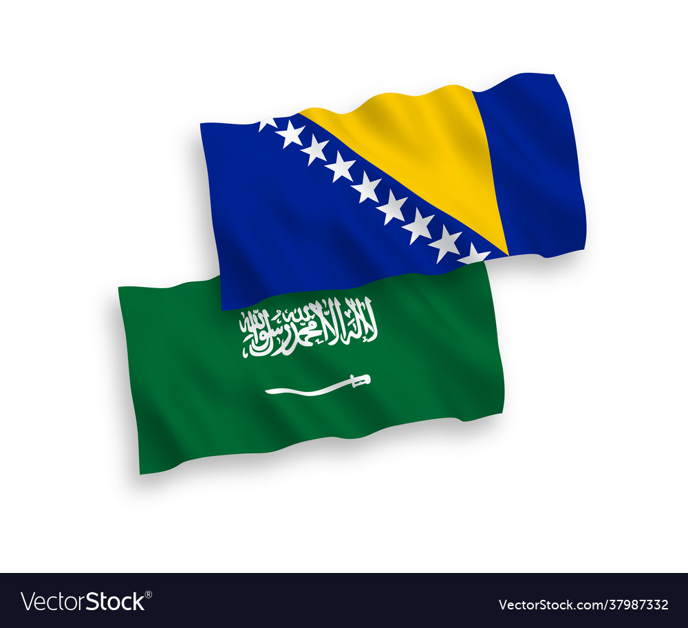 Saudi-Arabien und Bosnien Flaggen