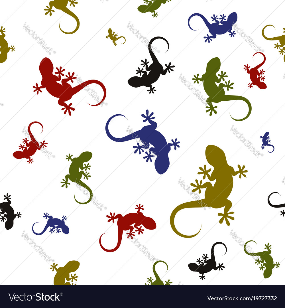 Seamless pattern with lizards