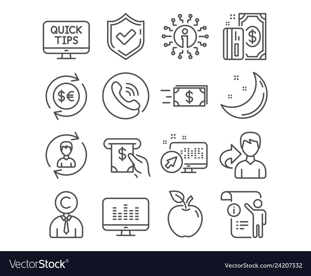 Set copyrighter human resources and web tutorials vector image Set copyrighter human resources and web tutorials