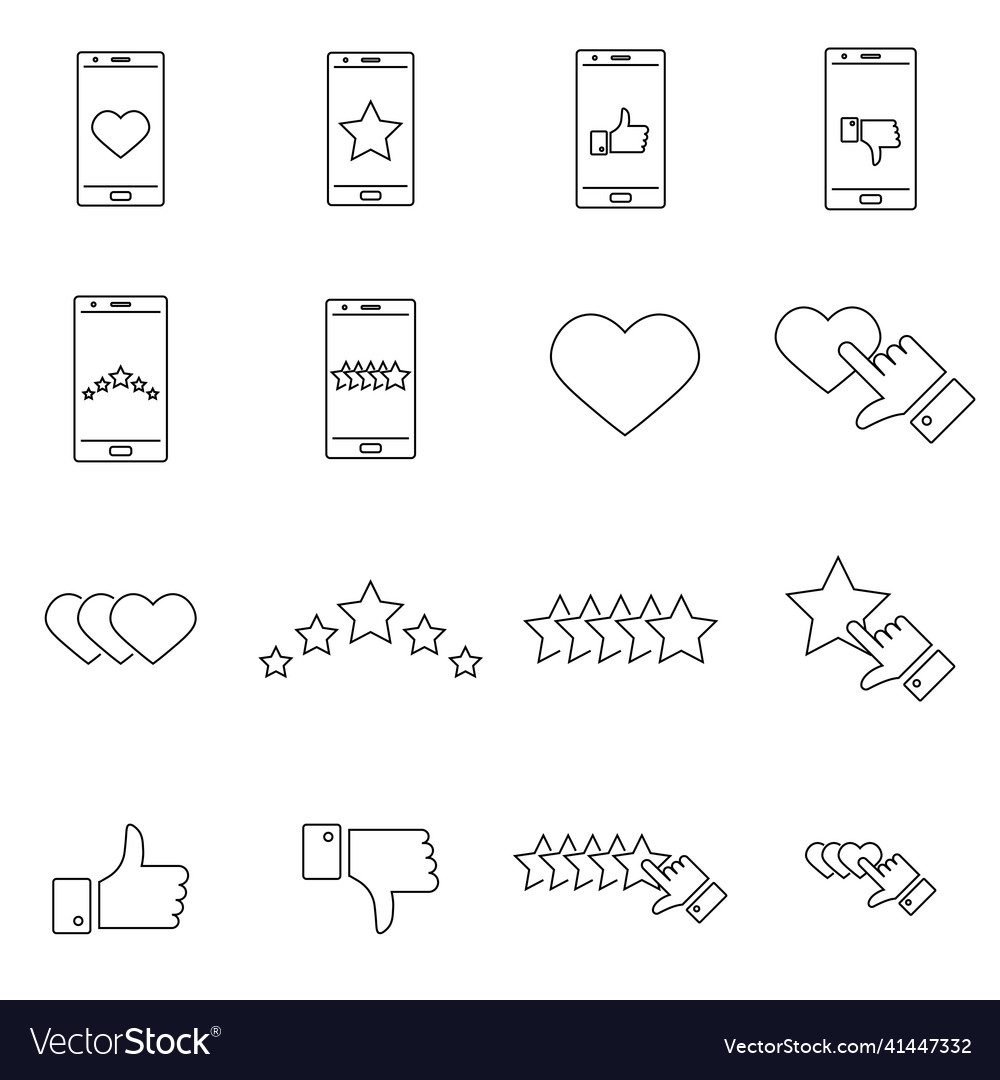 Simple set of feedback related line icons linear