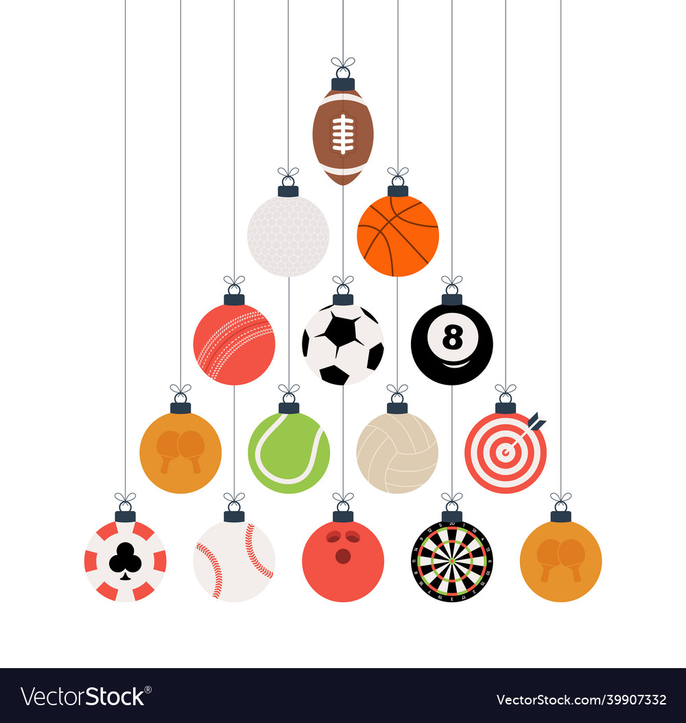 Sport christmas creative xmas tree made vector image Sport christmas creative xmas tree made