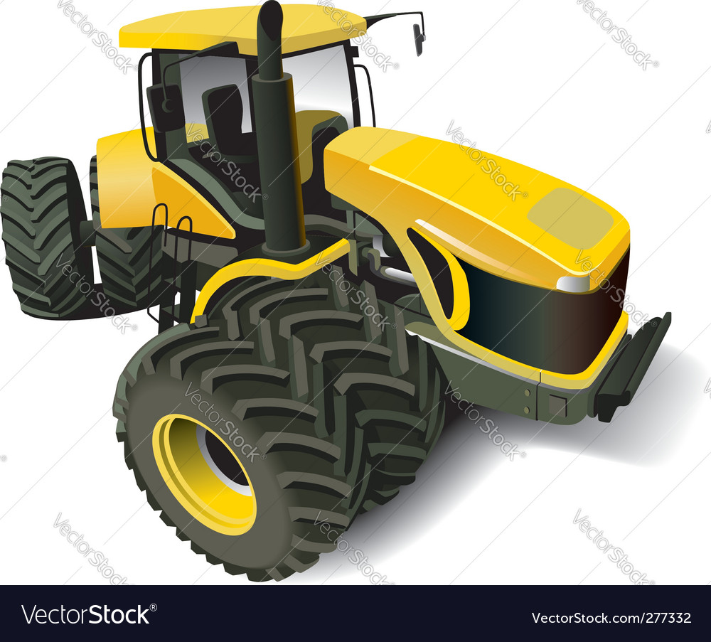 Old yellow tractor Stock Vector by ©kokandr 5621800