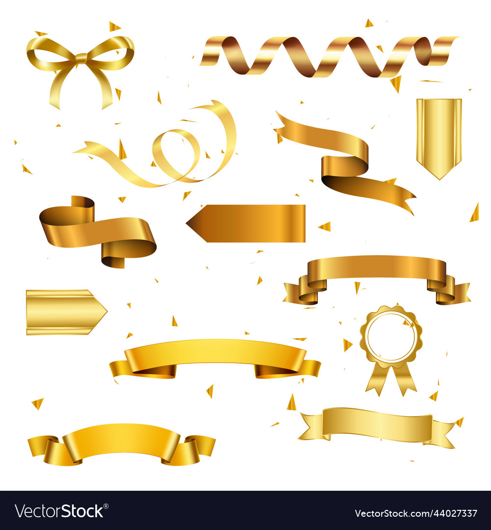 Abstract goldenribbon design Royalty Free Vector Image