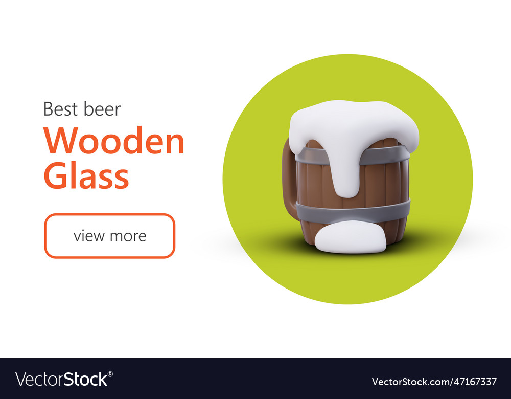Best tableware for draft beer 3d objects vector image Best tableware for draft beer 3d objects