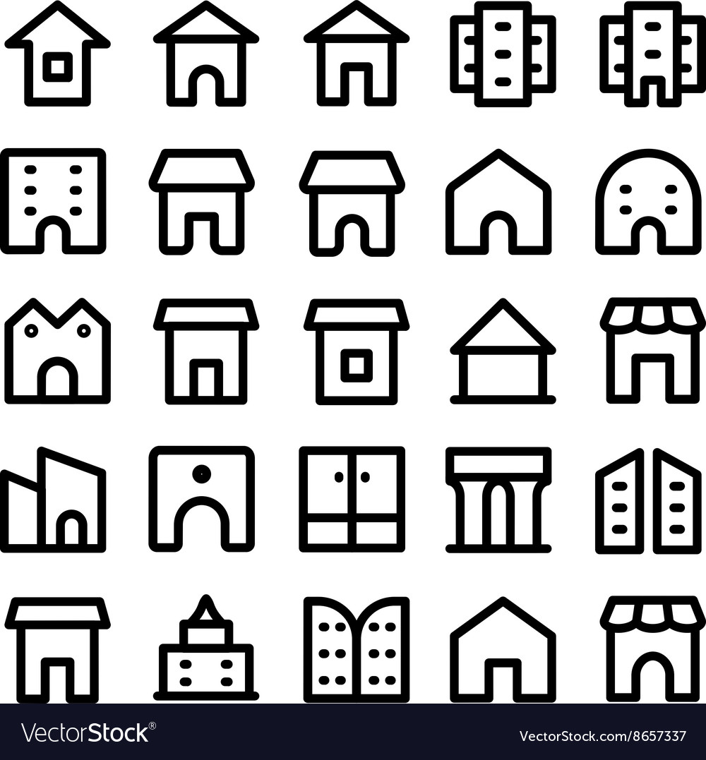 Buildings And Furniture Icons 10 Royalty Free Vector Image