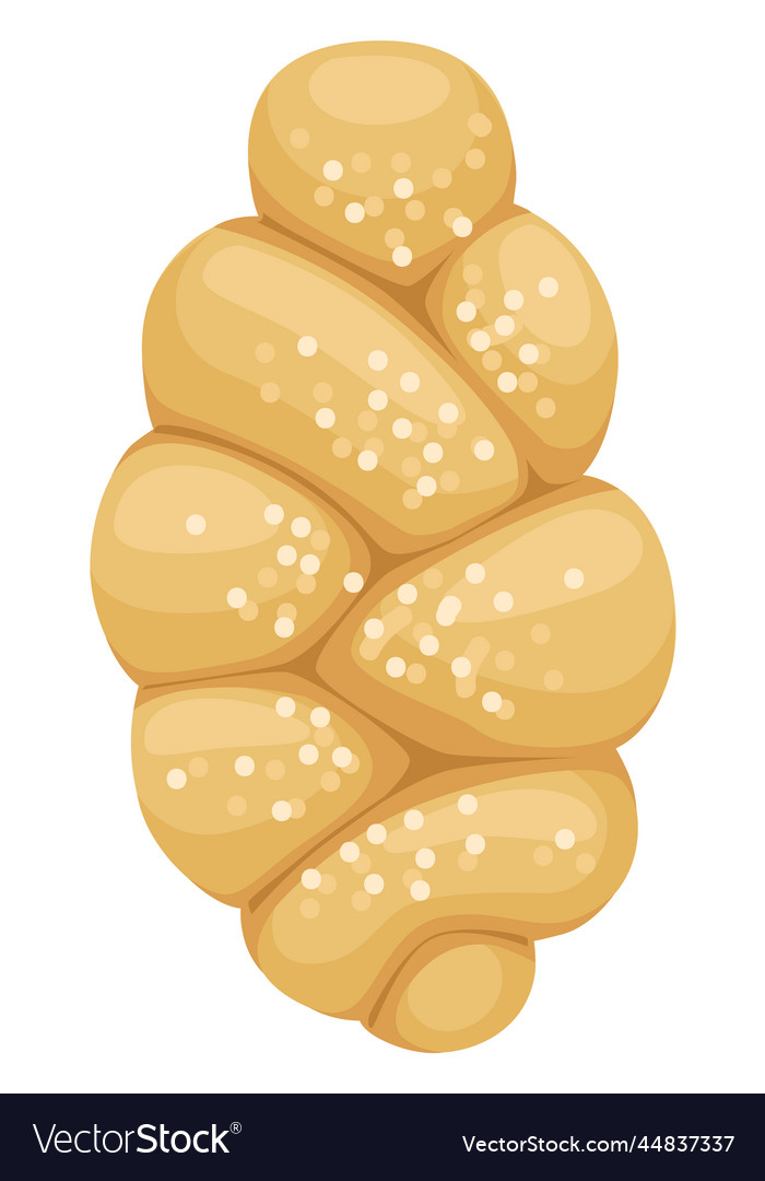 Challah icon jewish braided bread cartoon bakery Vector Image