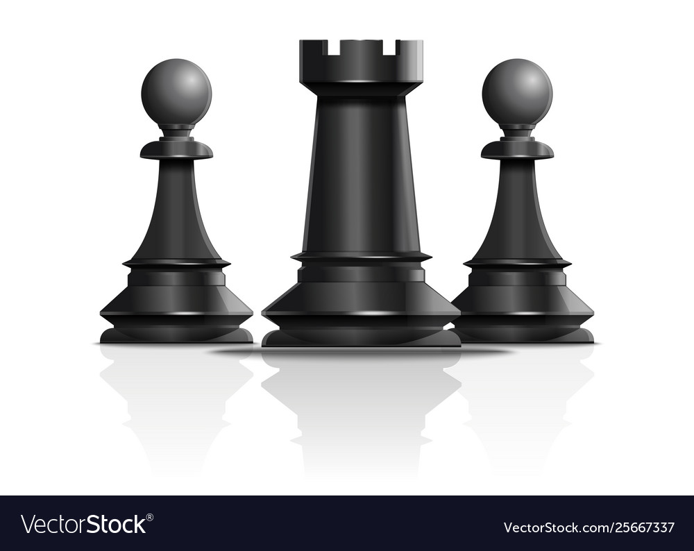 Realistic 3d chess black rook Royalty Free Vector Image