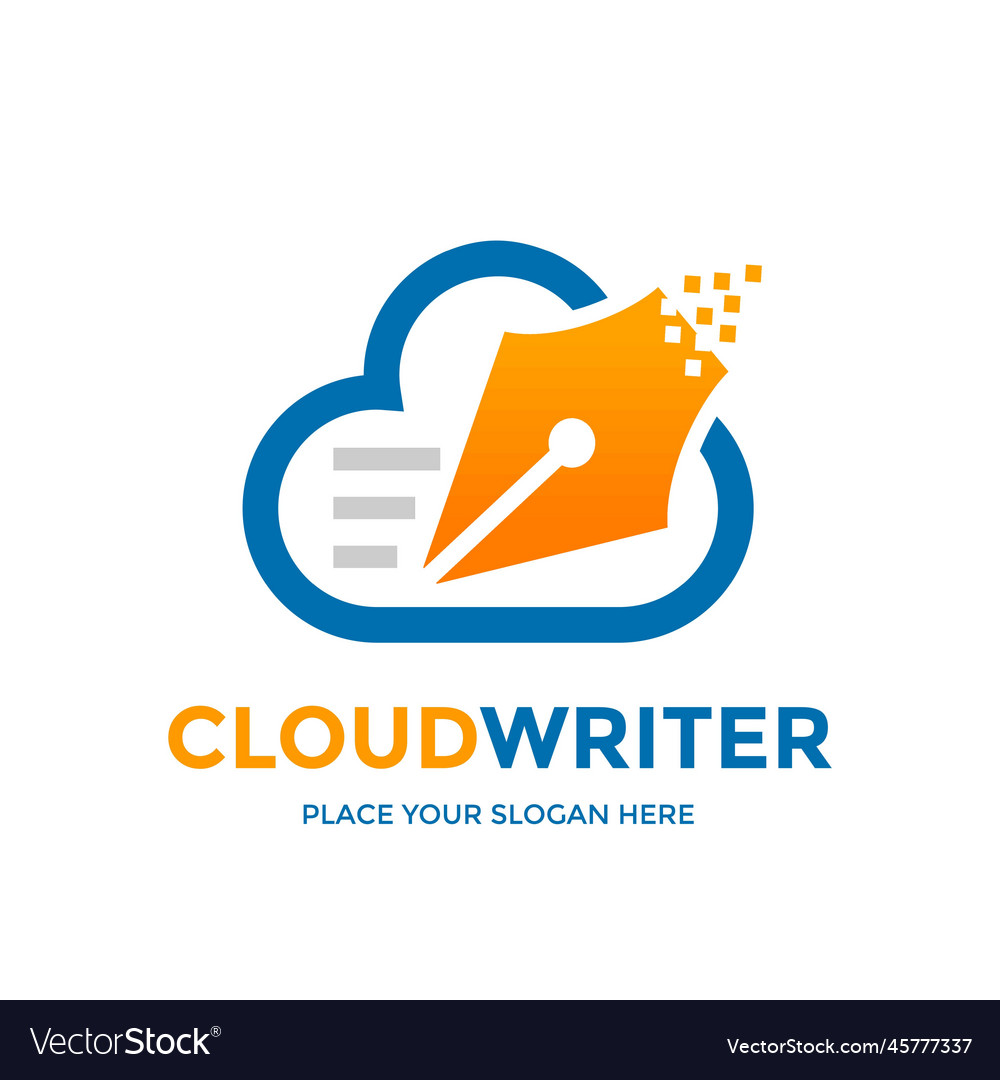 Cloud writer logo template this design use vector image Cloud writer logo template this design use