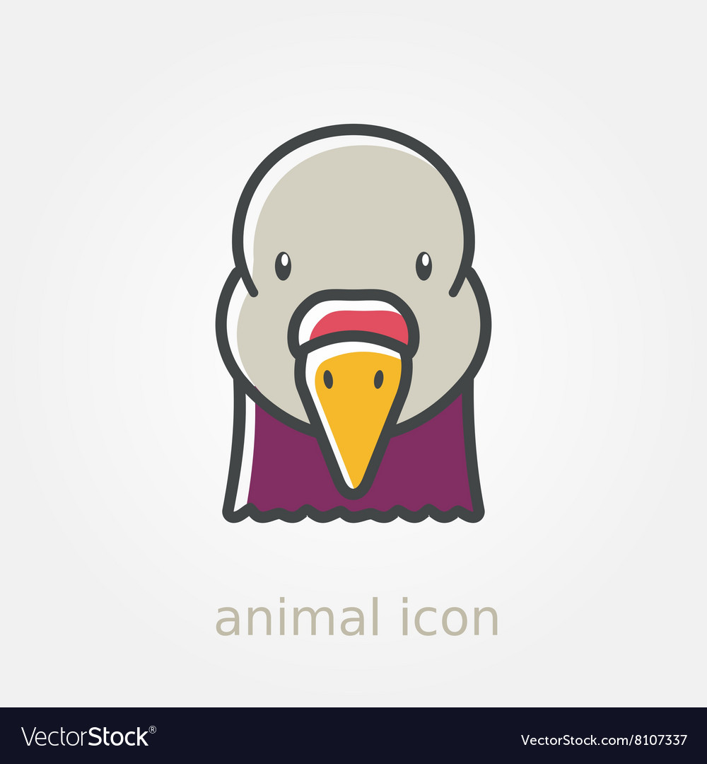 Dove flat icon animal head symbol Royalty Free Vector Image