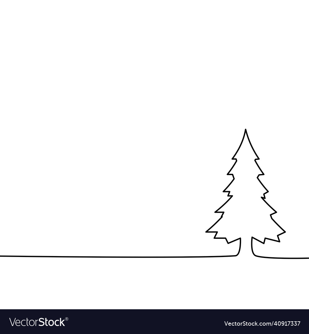 Draw a continuous line of the christmas tree