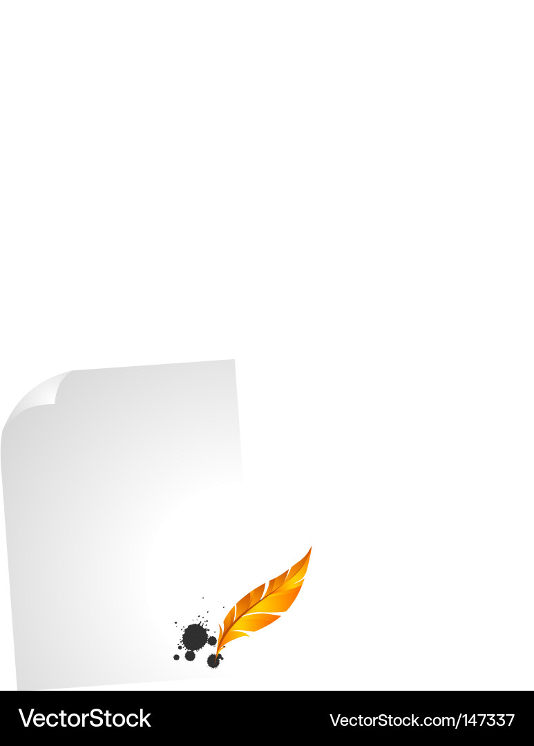 Feather and ink Royalty Free Vector Image - VectorStock