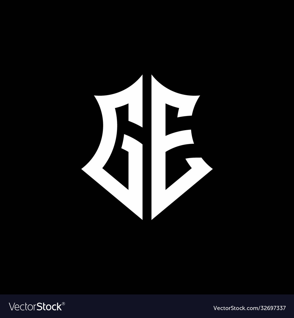 Ge monogram logo with a sharp shield style