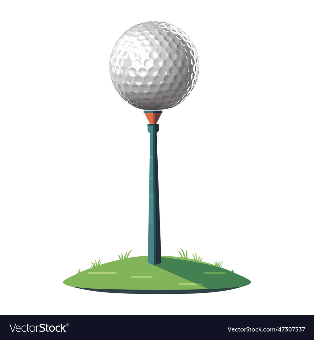 Golfer hitting ball off tee on green