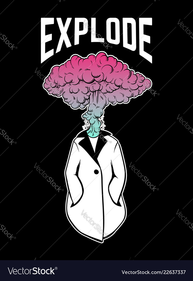 Hand drawn unique of person with burst instead