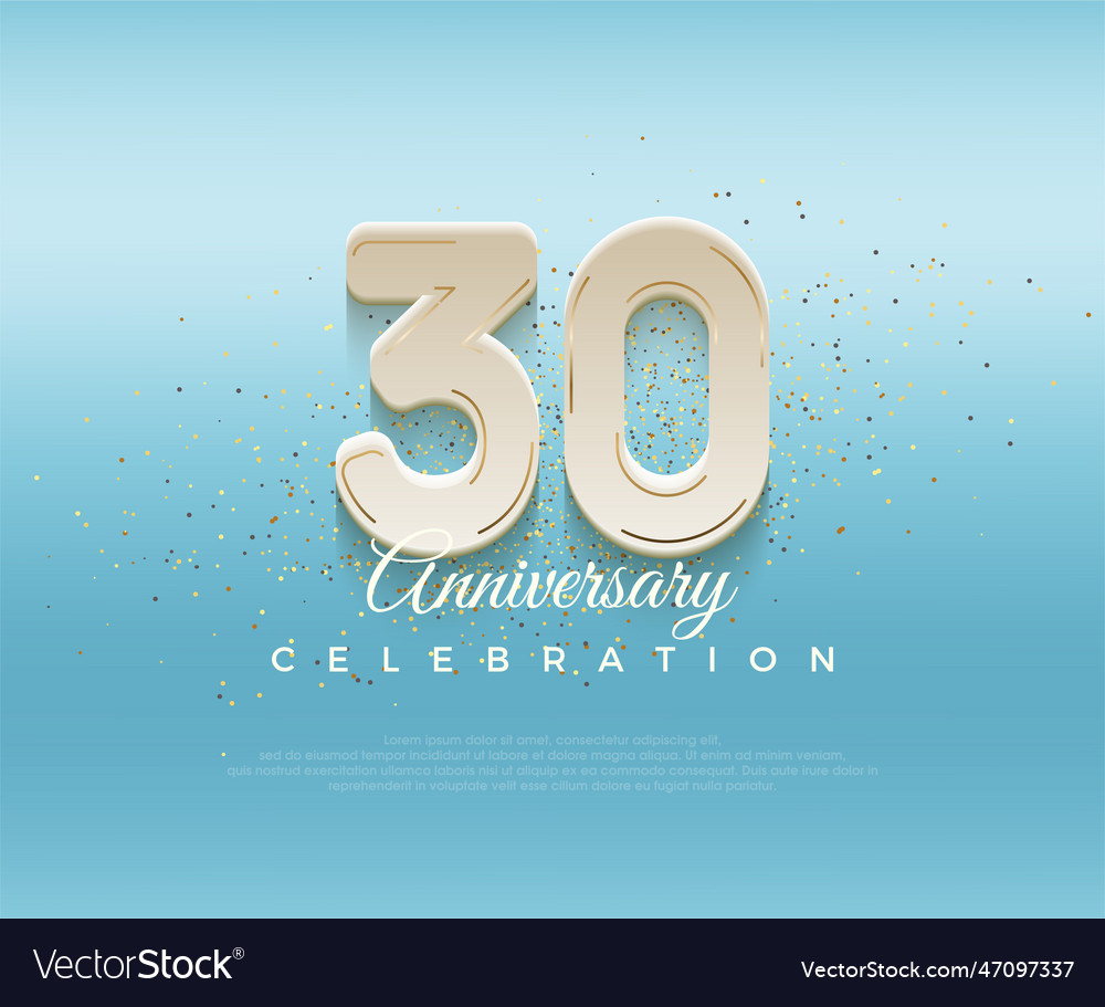 Modern Bold Number 30th Anniversary Premium Vector Image